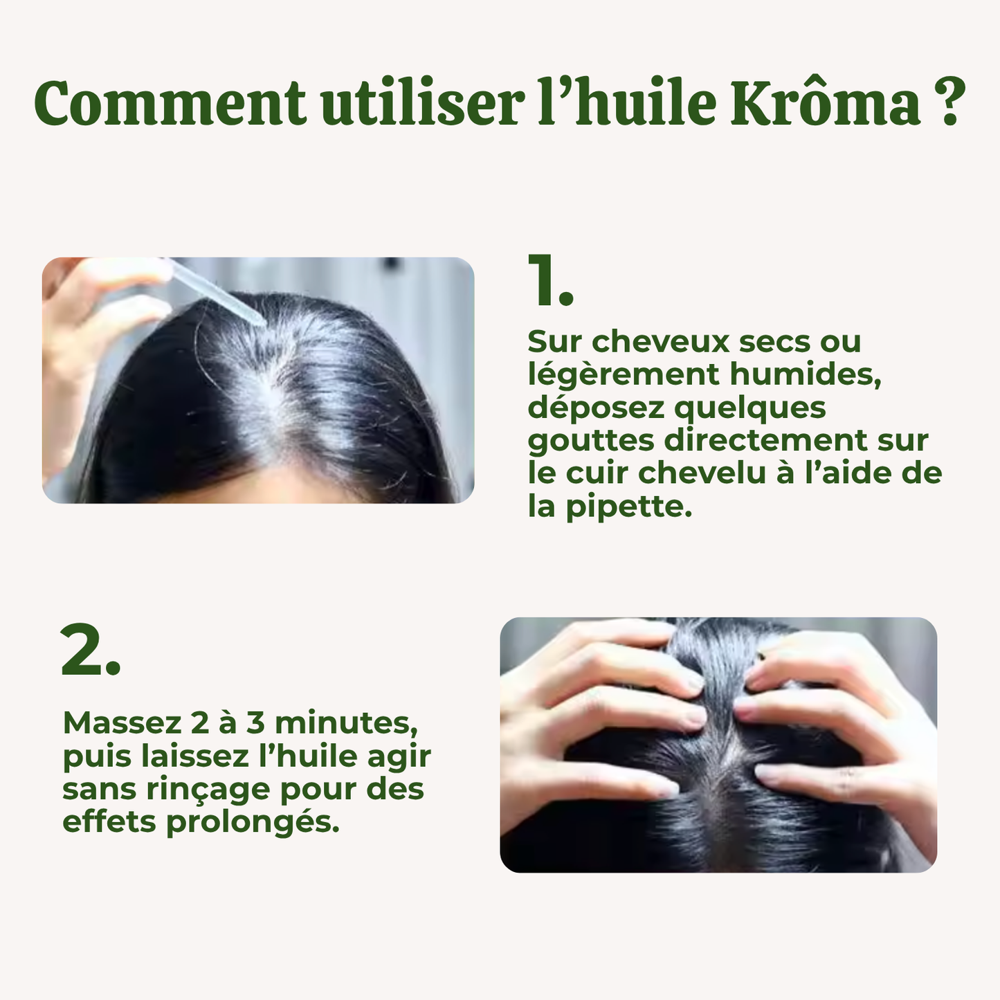 Huile de croissance naturelle pour cheveux